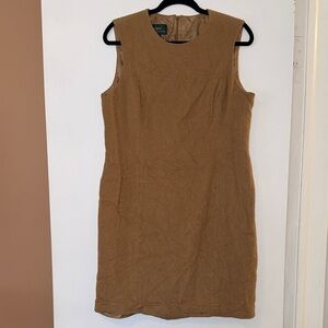 Ralph Lauren Camel Wool-Like Sleeveless Mini Dress